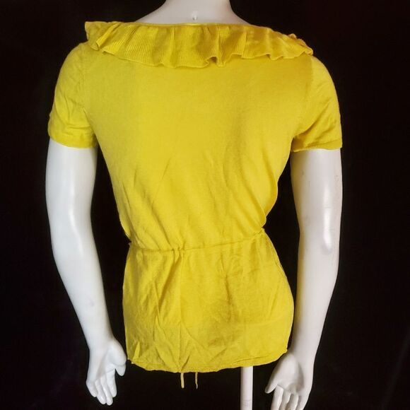 Calvin Klein Yellow Ruffle Blouse (PS) - Picture 5 of 6